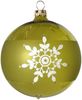Weihnachtskugeln Set, 6 moosgrün Kugeln Ø 8cm Kristallblüten, Thüringer Glas Weihnachtsschmuck Bild 2
