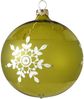 Weihnachtskugeln Set, 6 moosgrün Kugeln Ø 8cm Kristallblüten, Thüringer Glas Weihnachtsschmuck Bild 3