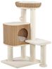 Yaheetech Kratzbaum 75/91 cm (H), Katzenbaum mit Liegeplatz & Katzenhaus & Plüschball, Rattan-Optik Bild 4