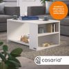 CASARIA® Couchtisch Holz Weiß mit Stauraum 2 Fächer 90x60x50cm Wohnzimmertisch Bild 2