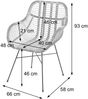 Esszimmerstuhl HWC-P17, Küchenstuhl Korbstuhl Rattansessel Rattanstuhl Stuhl, Kubu Rattan Metall ~ Polster grün Bild 3