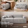 skølm 'Freki' Cloud Sofa 2 Sitzer, Vollschaumcouch mit Federkern und Vakuum-Kompression, kein Aufbau erforderlich, mit 2 Kissen, Cord grau Bild 3