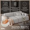 skølm 'Freki' Cloud Sofa 2 Sitzer, Vollschaumcouch mit Federkern und Vakuum-Kompression, kein Aufbau erforderlich, mit 2 Kissen, Cord grau Bild 2