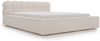 GRAINGOLD Plaza Polsterbett 120x200, Doppelbett mit Bettkasten, gepolstertes Kopfteil, Velour-Stoff, Creme Bild 2