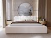 GRAINGOLD Plaza Polsterbett 120x200, Doppelbett mit Bettkasten, gepolstertes Kopfteil, Velour-Stoff, Creme Bild 3
