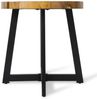 Runder Massivholz Beistelltisch BAGIAN 60cm Teak natural schwarz Metall Baumscheibe Bild 5