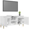 TV-Schrank, Lowboard TV mit Massivholz-Beinen Hochglanz-Weiß 103,5x35x50 cm d7550e Bild 4