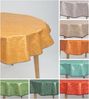 laro Tischdecke 140cm runde Wachstuchtischdecke Saum-Eingefasst Leinenoptik Bild 2