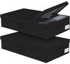 LuxusKollektion Küchenorganizer-Set Unterbett Aufbewahrungsbox Faltbar 2 Stück 15cm Deckel Schwarz Bild 4