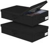 LuxusKollektion Küchenorganizer-Set Unterbett Aufbewahrungsbox Faltbar 2 Stück 15cm Deckel Schwarz Bild 5