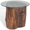 Couchtisch, Sofatisch Teak Glas 50x40 cm Bild 5