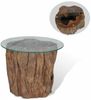 Couchtisch, Sofatisch Teak Glas 50x40 cm Bild 2