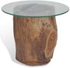 Couchtisch, Sofatisch Teak Glas 50x40 cm Bild 4