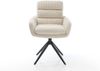 Drehstuhl Abelia-Flex mit Armlehnen Cord Beige Kreuzgestell breit Schwarz 360° drehbar Wippfunktion Bild 2