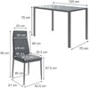 Esstisch Set Grand Grau 120 x 75 cm 6er Set Vicco Bild 3