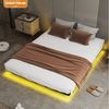 COMHOMA Bettgestell Bettrahmen Metallbett Gästebett aus Metall mit LED & Steckdosen (stabile Konstruktion), 90/120/135/140/150/160/180x200, App & Fernbedienung Bild 2