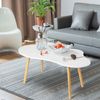 Wolkenförmiger Couchtisch – Japanischer Stil – Hohe Belastbarkeit - Weiß - 100 x 50 x 41 cm Bild 3
