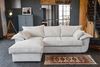 KAWOLA Sofa DAMETO Ecksofa Bettsofa Schlafsofa mit Stauraum Cord weiß Recamiere links 77 x 174 x 266 cm Bild 2