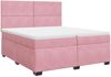 vidaXL Boxspringbett mit Matratze Rosa 200x200 cm Samt 3293301 Bild 3