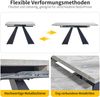 Verlängerbarer Esstisch 99–159 cm, Schwarz & Grau, Carbonstahl-Beine, höhenverstellbar, flexibles Metallschienensystem, rutschfeste Füße, 77cmx99-159cmx74cm Bild 1