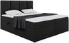 MEBLINI Boxspringbett CRISTIANO 140x200 cm mit Bettkasten - H4/Schwarz Webstoff Polsterbett - Doppelbett mit Topper & Taschenfederkern-Matratze Bild 2