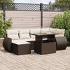 vidaXL 7-tlg. Garten-Sofagarnitur mit Kissen Braun Poly Rattan 3326674 Bild 1