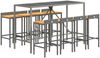 vidaXL 9-tlg. Gartenbar-Set Grau Poly Rattan & Massivholz Akazie 3187681 Bild 3