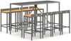 vidaXL 9-tlg. Gartenbar-Set Grau Poly Rattan & Massivholz Akazie 3187681 Bild 2