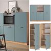 Einbauküche R-Line Blau-Grau/Goldkraft Eiche 180 cm ohne Arbeitsplatte Vicco Bild 2