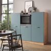 Einbauküche R-Line Blau-Grau/Goldkraft Eiche 180 cm ohne Arbeitsplatte Vicco Bild 4