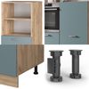 Einbauküche R-Line Blau-Grau/Goldkraft Eiche 180 cm ohne Arbeitsplatte Vicco Bild 5