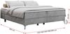 Boxspringbett - Doppelbett mit Multipocket-Matratze - LESS -120x200 - Hellgrau Velours - H3 Bild 5