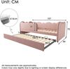 Polsterbett 90x190 cm mit Ausziehbett, Samt in Rosa, Lattenrost inklusive, ohne Matratze Bild 5