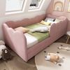 Polsterbett 90x190 cm mit Ausziehbett, Samt in Rosa, Lattenrost inklusive, ohne Matratze Bild 2