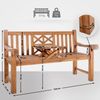 Gartenbank Teakbank PAKEL - Holz Teak 150x72x92 cm | Holzbank 150 Cm Mit Klapptisch Gartenbank Sitzbank Mit Lehne Wetterfest Bank Garten Terrasse Bild 2