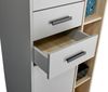 Hochschrank >Tunis< 2 Türen, 2 Schübe, grau matt / sonoma eiche - 65x185x38cm (BxHxT) Bild 4