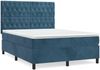 vidaXL Boxspringbett mit Matratze Dunkelblau 140x190 cm Samt 3143203 Bild 2