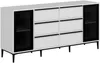 Vente-unique - MOLINIA Sideboard Holz, PlatteGlas SchwarzWeiß - B 45 cm x H 85 cm x L 180 cm Bild 3