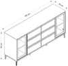 Vente-unique - MOLINIA Sideboard Holz, PlatteGlas SchwarzWeiß - B 45 cm x H 85 cm x L 180 cm Bild 4