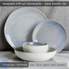 JIWOO Geschirr-Set 16er Kombiservice Teller-Set Tafelservice Schüssel-Set Speiseteller (16-tlg), 4 Personen, Keramik, Hochwertiges Geschirr set Blau Mikrowellen spülmaschinenfest Bild 3