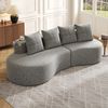 4-Sitzer Sofa B 240 x T 109 x H 60 cm aus Leinenstoff in Hellgrau mit Becherhaltern Bild 2