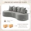 4-Sitzer Sofa B 240 x T 109 x H 60 cm aus Leinenstoff in Hellgrau mit Becherhaltern Bild 5