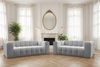 Sofa Designersofa SOLVIE 4-Sitzer in Stoff Moly Hellgrau Bild 3