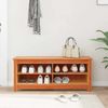 vidaXL Sitzbank mit Stauraum mit Regal Wachsbraun 110 x 38 x 45,5 cm 869910 Bild 4