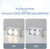 ZMH Aufbauspot LED Deckenspots - Aufbaustrahler Weiß Deckenstrahler mit 2 Flammig GX53 Schwenkbar Modern Eckig Spots Aufputz Deckenleuchte 2x5W Warmweiß Aufbauleuchte für Küche Wohnzimmer Flur Bild 2