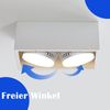 ZMH Aufbauspot LED Deckenspots - Aufbaustrahler Weiß Deckenstrahler mit 2 Flammig GX53 Schwenkbar Modern Eckig Spots Aufputz Deckenleuchte 2x5W Warmweiß Aufbauleuchte für Küche Wohnzimmer Flur Bild 4