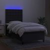 vidaXL Boxspringbett mit Matratze & LED Schwarz 90x200 cm Stoff, Härtegrad: H2 [3135167] Bild 4