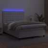 vidaXL Boxspringbett mit Matratze & LED Weiß 140x190 cm Kunstleder 3135940 Bild 4