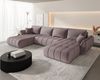 Wohnlandschaft Sofa mit Schlaffunktion MISATO Stoff Monolith Flieder Bild 2