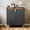 HOLTICO Weinschrank Multifunktionaler Bar-Schrank, moderner Kaffeetresen-Schrank (1-St) mit 9 Flaschenregalen, 6 Glas-Halterungen, Schublade & Regalen Bild 4